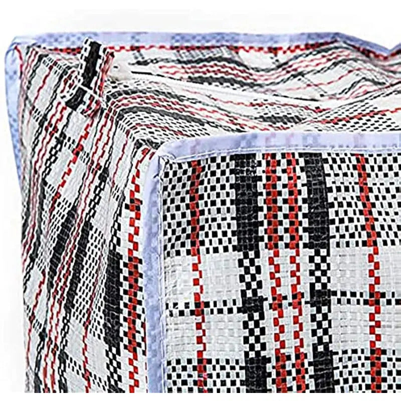 48x Large Stripe Bag Packing Storage Strip Zip Shopping Travel Check House Moving 78cm x 90cm x 25cm - Image 2