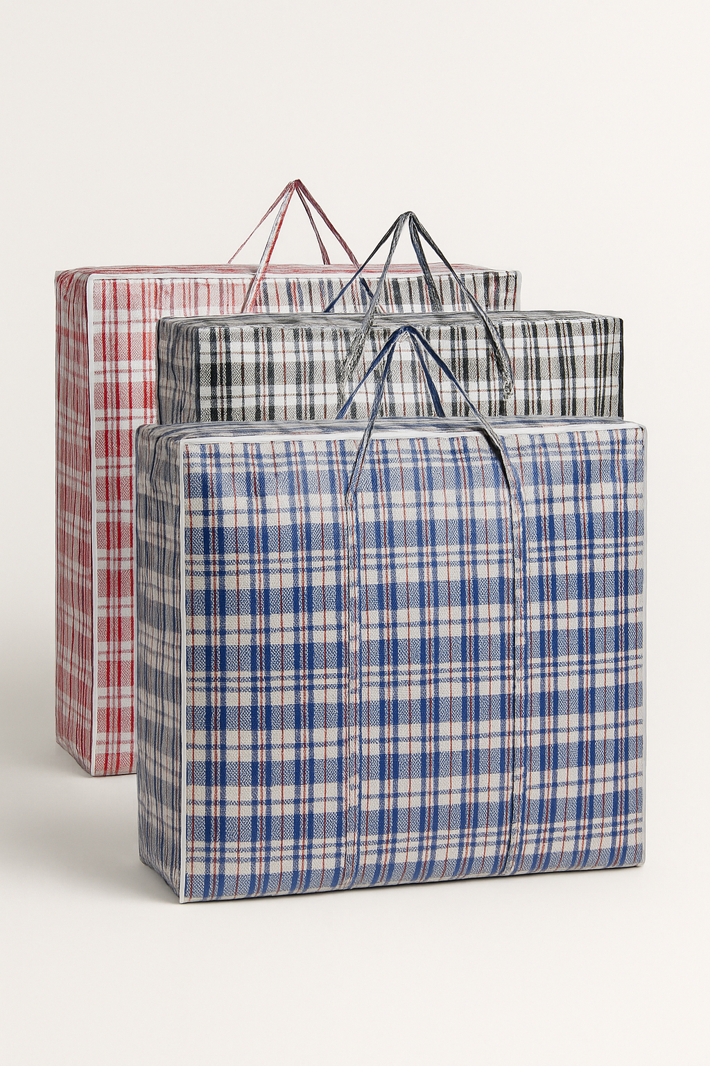 48x Large Stripe Bag Packing Storage Strip Zip Shopping Travel Check House Moving 78cm x 90cm x 25cm - Image 4