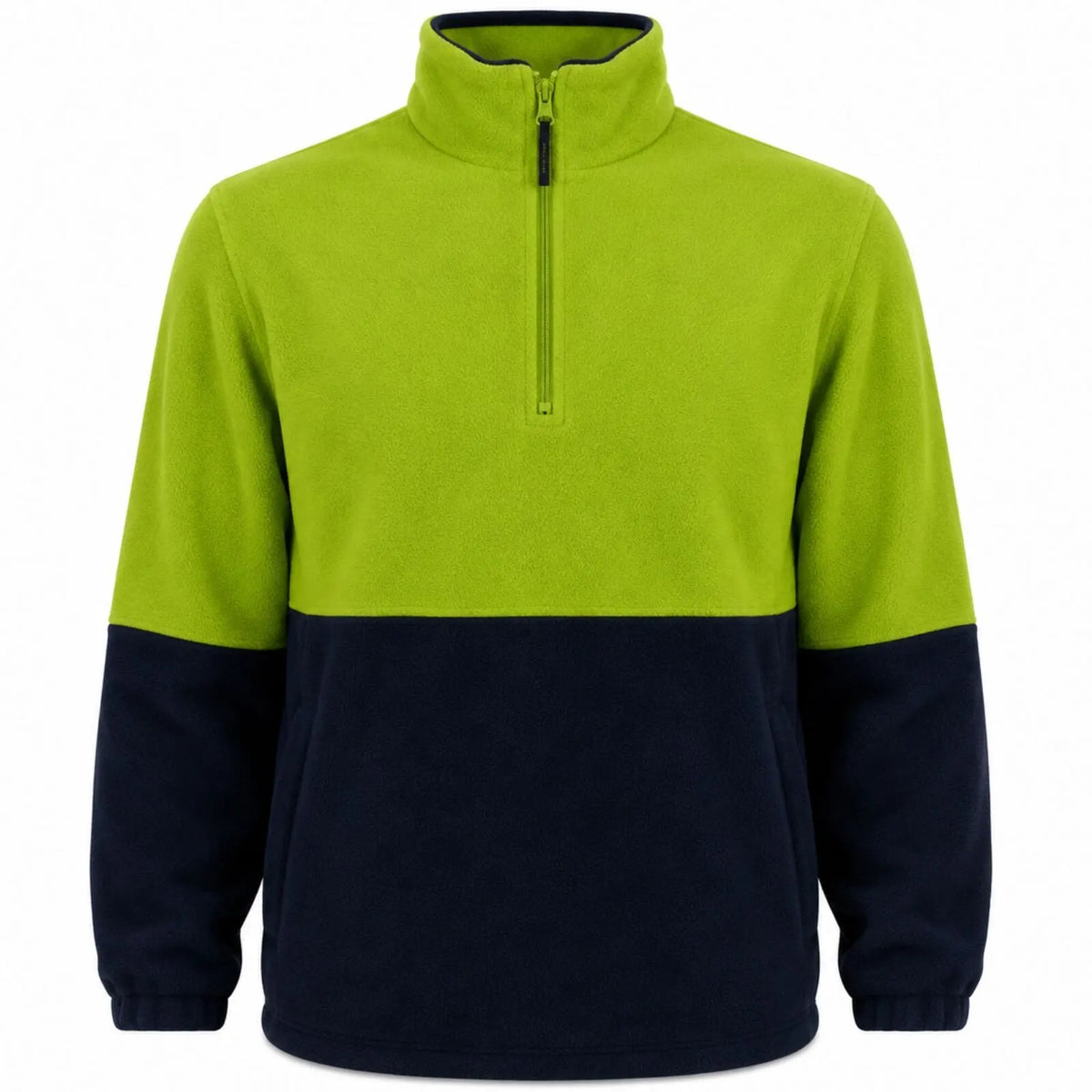 Hi Vis Polar Fleece Jumper Half Zip Safety Workwear Jacket Unisex - Yellow - Image 4