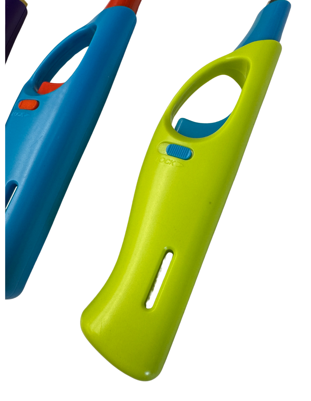 4x Long Gas Lighter for BBQ Kitchen Cigarette w/ Safety Lock - Assorted Colours - Image 3