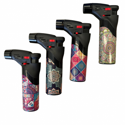 1x Jet Gas Lighter Torch Gun Gas w/ Refillable Butane & Safety Lock - Assorted Colours - Image 2