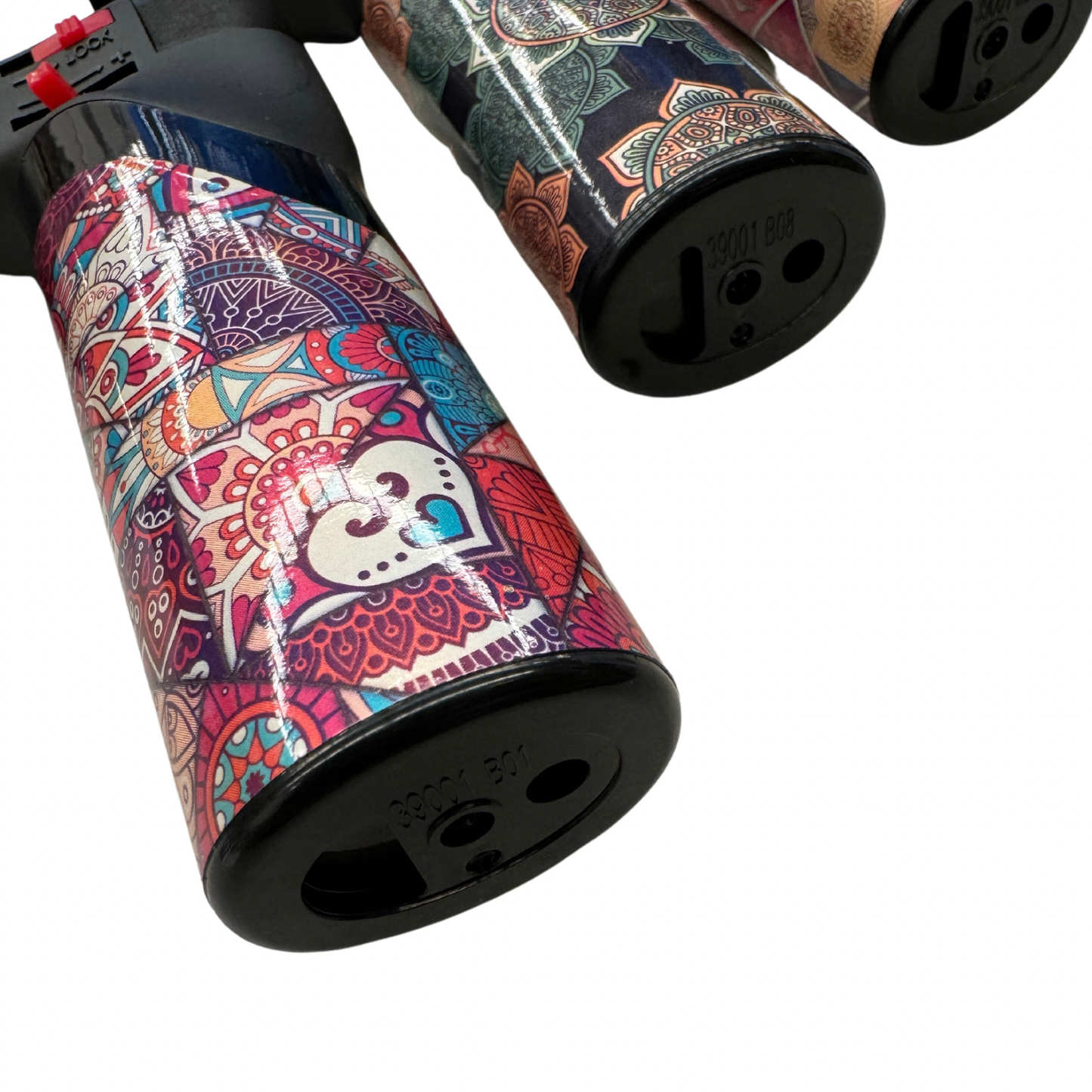 1x Jet Gas Lighter Torch Gun Gas w/ Refillable Butane & Safety Lock - Assorted Colours - Image 3