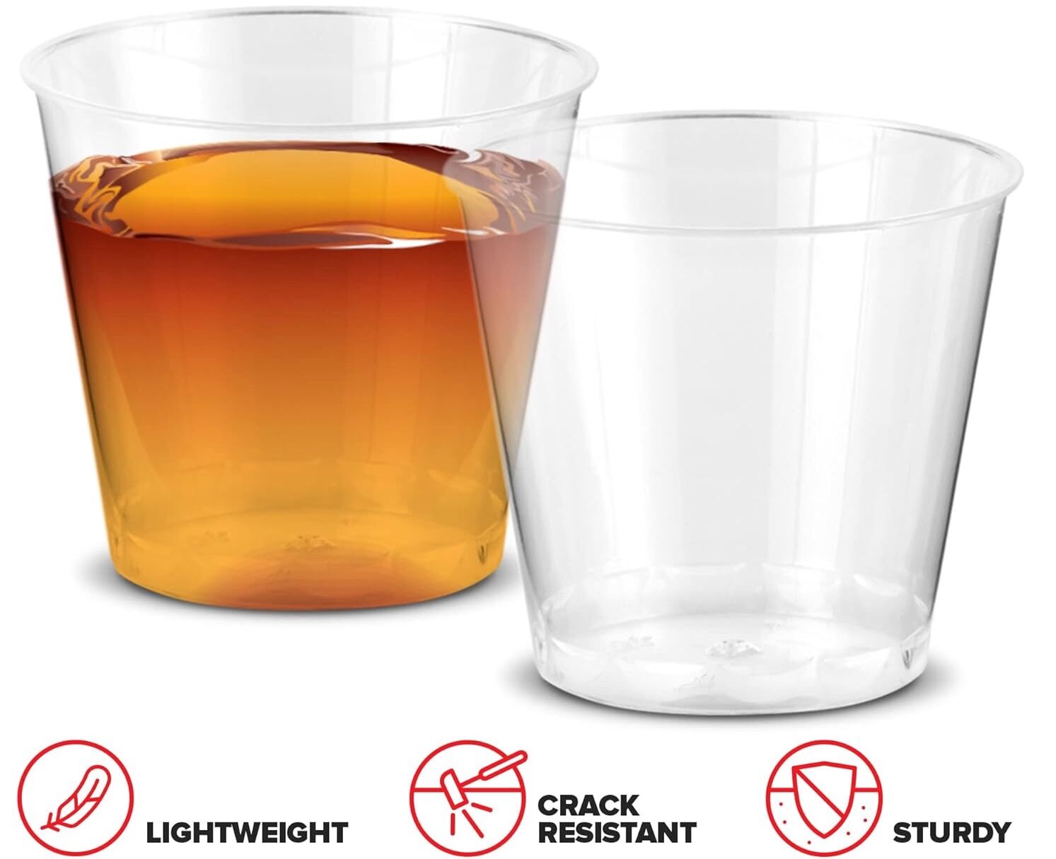 1080pcs 30ml Reusable & Disposable Plastic Shot Glasses Clear Cups Event Tastings Bulk - Image 4