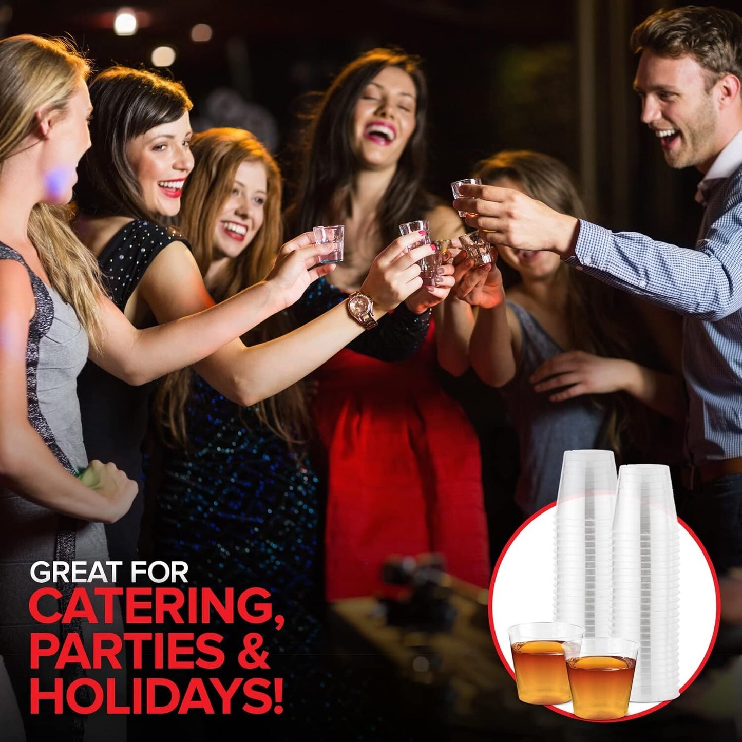 1080pcs 30ml Reusable & Disposable Plastic Shot Glasses Clear Cups Event Tastings Bulk - Image 5
