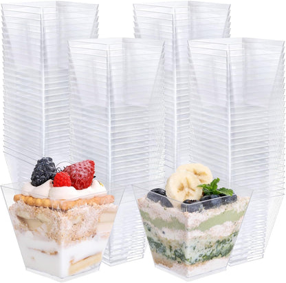 360x Premium Plastic Square Dessert Cups BPA Free Extra Strong Bulk - Clear - Image 2