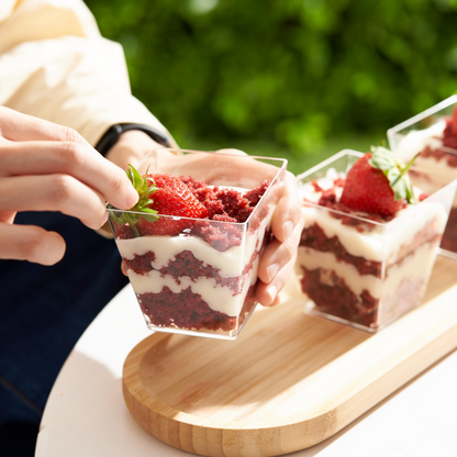 288x Premium Plastic Square Dessert Cups BPA Free Extra Strong Bulk - Image 4