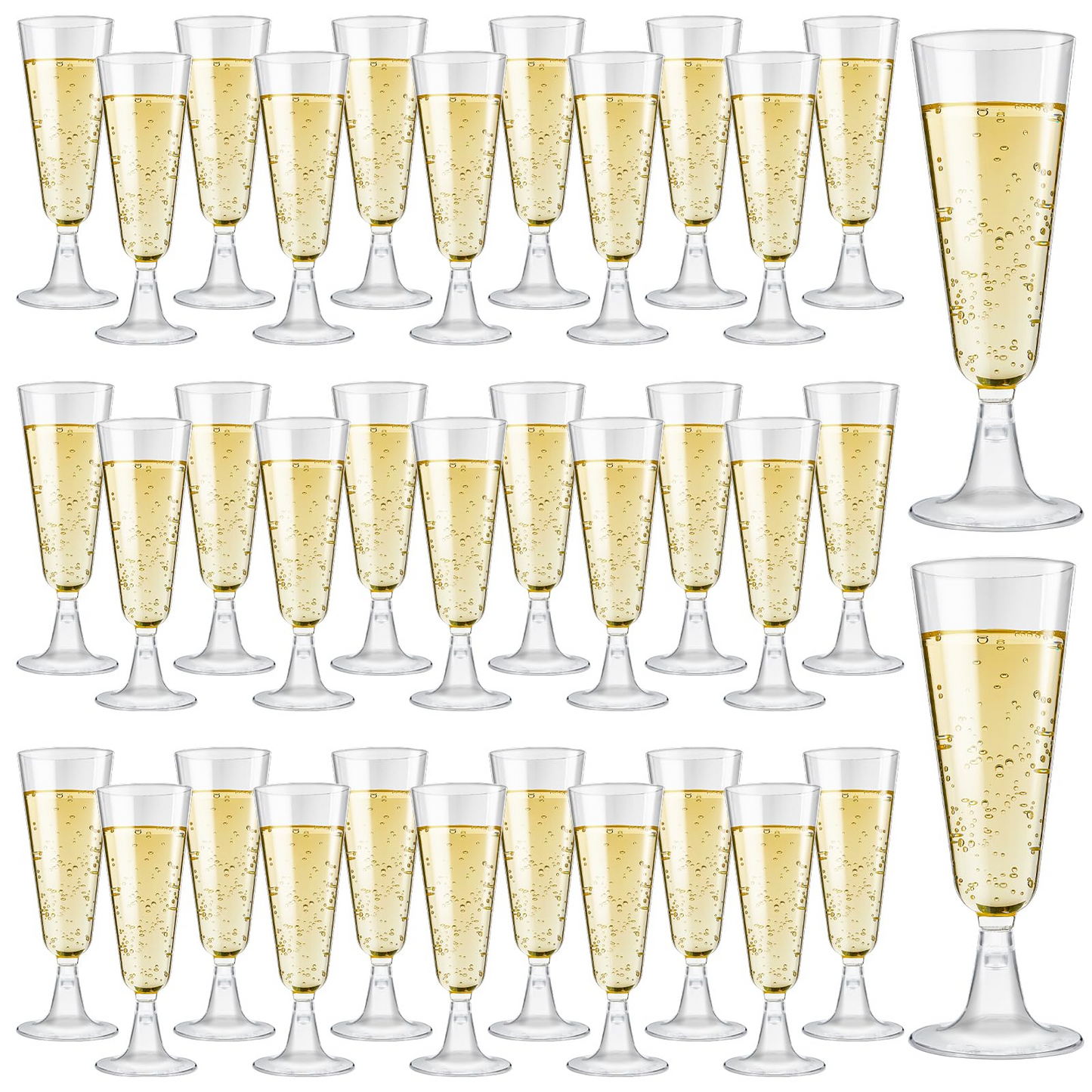 144x 210ml Premium Plastic Wine/Champagne Glasses Flutes Bulk - Clear - Image 2