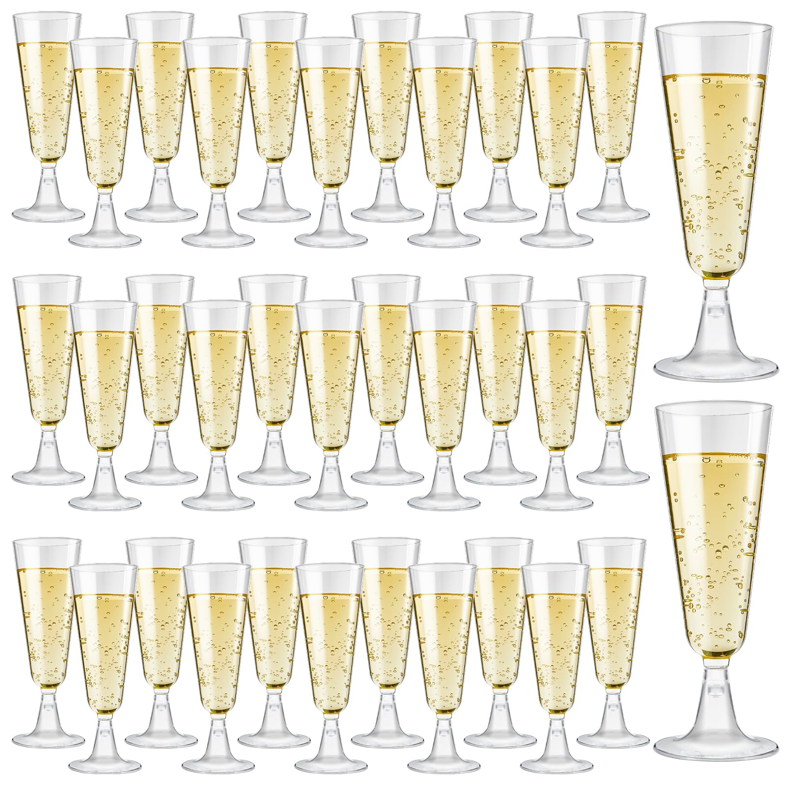 144x 210ml Premium Plastic Wine/Champagne Glasses Flutes Bulk - Clear - Image 2