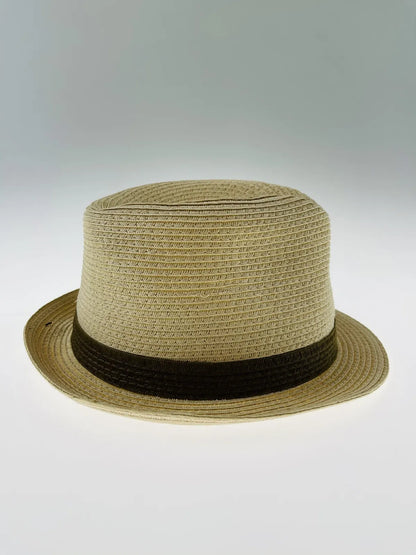 Dents Mens Straw Hat Toyo Trilby Fedora Summer Sun Stingy Brim  - Natural/Brown - Image 4