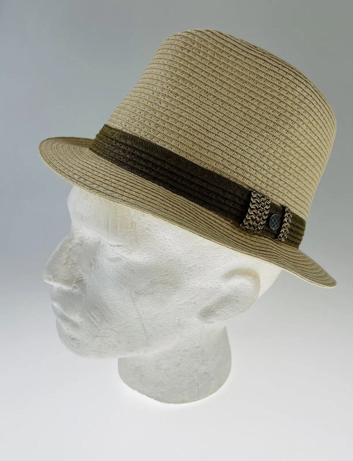 Dents Mens Straw Hat Toyo Trilby Fedora Summer Sun Stingy Brim  - Natural/Brown - Image 6