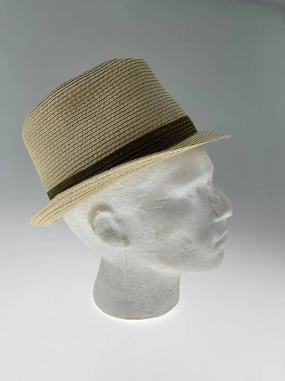 Dents Mens Straw Hat Toyo Trilby Fedora Summer Sun Stingy Brim  - Natural/Brown - Image 9