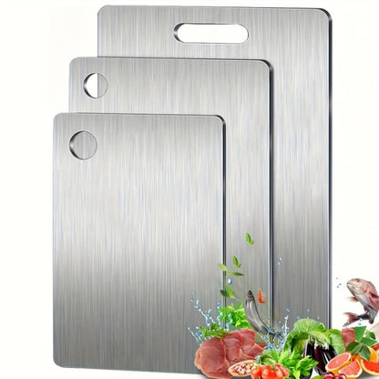 3x Stainless Titanium Steel Anti-Bacterial Mildew-Proof Cutting Chopping Boards - Image 2