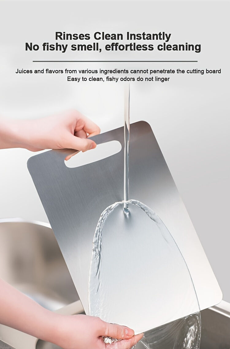 3x Stainless Titanium Steel Anti-Bacterial Mildew-Proof Cutting Chopping Boards - Image 4