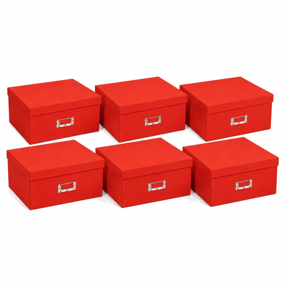 6x Italplast Eazi Fold A3 Paper Document Storage Boxes in Red - Image 2