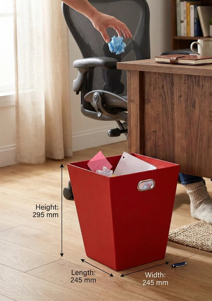 6x 12L EAZI FOLD Foldable Office Waste Rubbish Bin Collapsible Space Saving in Red - Image 5