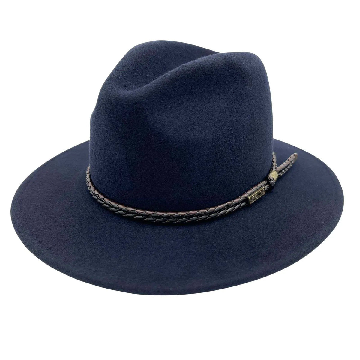 Jacaru Australian Wool Fedora Hat Outback 100% Wool Crushable Travel - Navy - Image 2