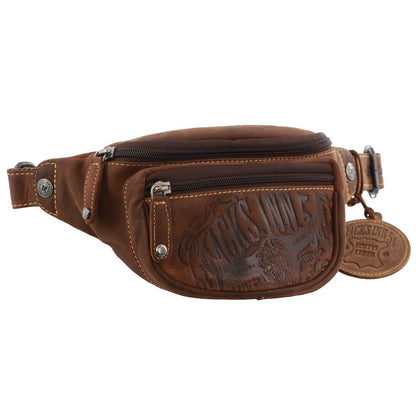 Jack's Inn Mudslide Brown Crazy Horse Leather Bumbag Waist Belt Bag Pouch in Cognac - Image 2