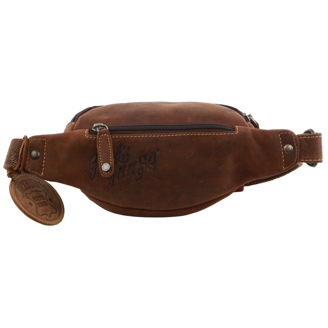 Jack's Inn Mudslide Brown Crazy Horse Leather Bumbag Waist Belt Bag Pouch in Cognac - Image 3