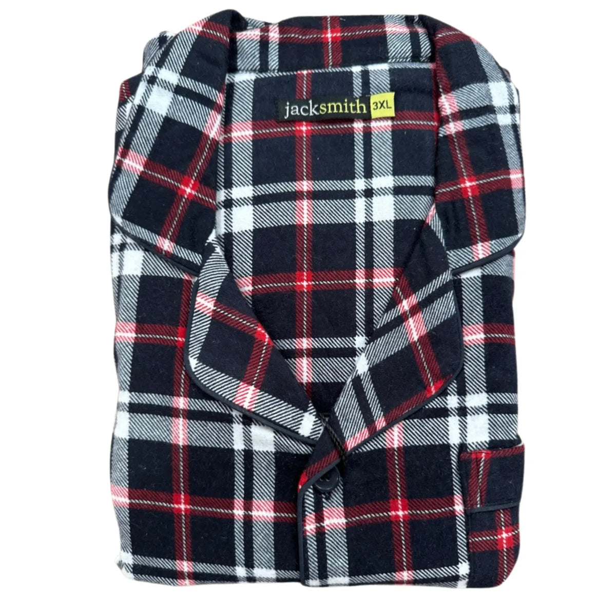 Mens Plus Size Flannelette Pyjamas 100% Cotton PJs Set Top Pants in Red Check - Image 4