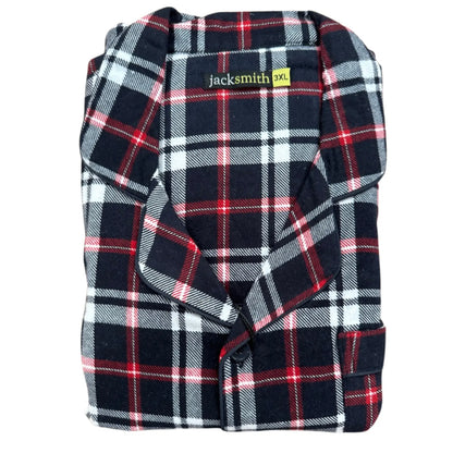 Mens Plus Size Flannelette Pyjamas 100% Cotton PJs Set Top Pants in Red Check - Image 4