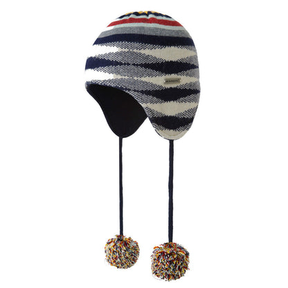 KANGOL Chameleon Earlap Beanie Hat Winter Warm Pom Pom Wool Blend - Dark Blue - Image 2