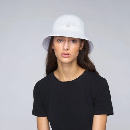 KANGOL Tropic Casual Bucket Hat K2094ST Summer Sun Brim Cap - White - Image 5