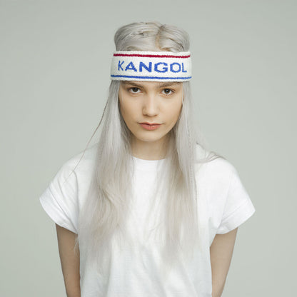 Kangol Bermuda Stripe Headband Stretch Sweatband - White/Ciano - One Size - Image 2