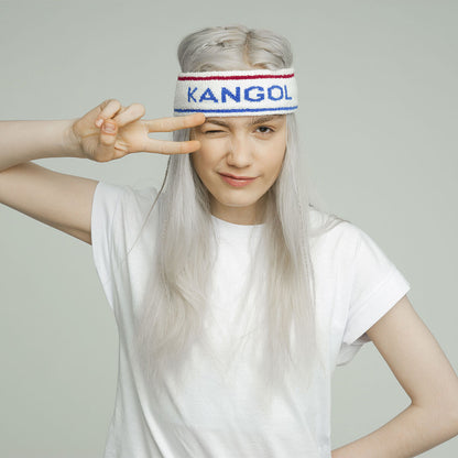 Kangol Bermuda Stripe Headband Stretch Sweatband - White/Ciano - One Size - Image 4