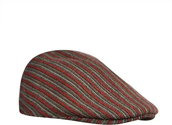 KANGOL Jacquard 507 Ivy Cap Vintage Driving Wool Blend Hat - Pinstripe Claret - Image 8