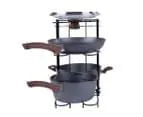 56cm Kitchen Pot/Pan/Lid Holder Cupboard Double Organiser Rac - Black - Image 3