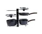 56cm Kitchen Pot/Pan/Lid Holder Cupboard Double Organiser Rac - Black - Image 4