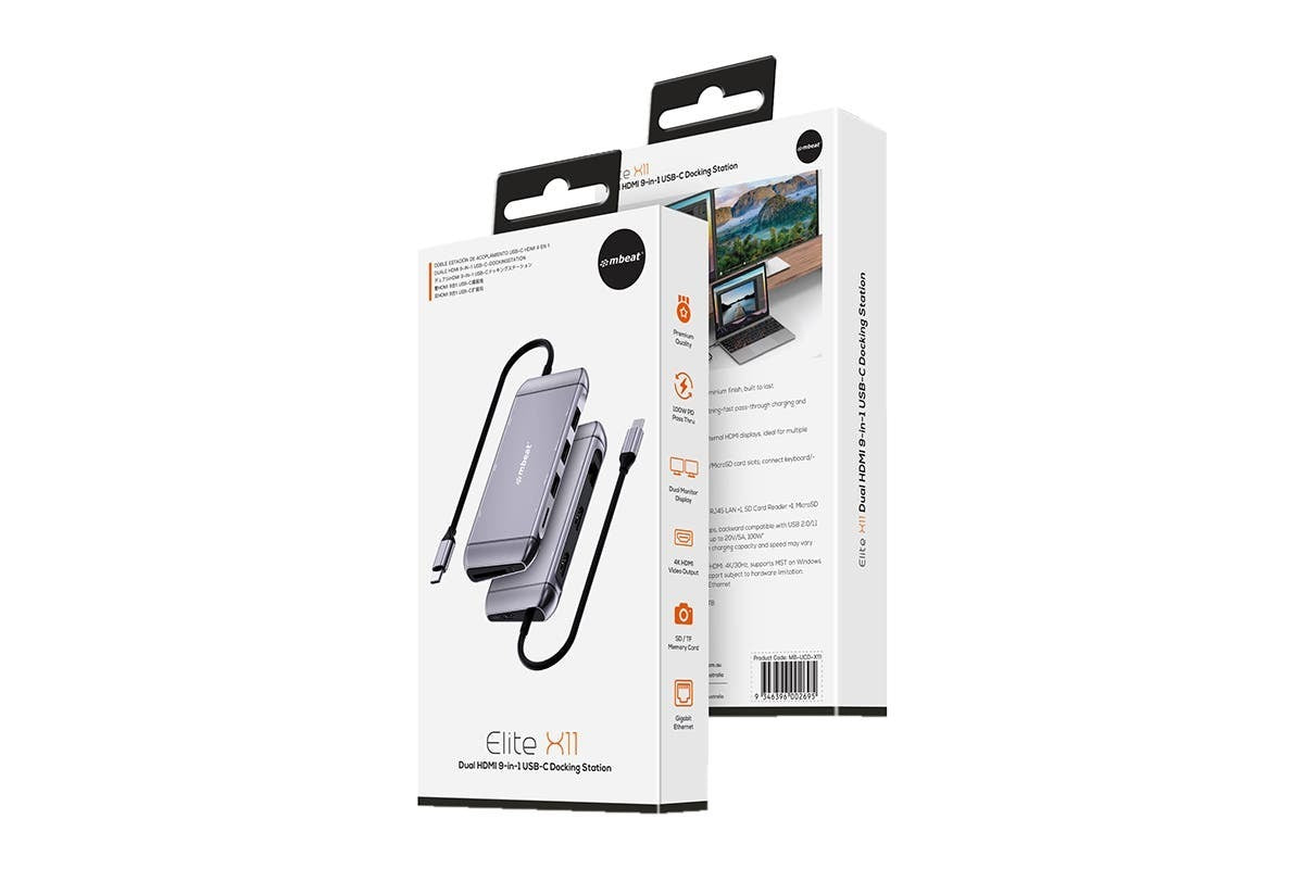 mBeat Elite X11 Dual Hdmi Mst 9-In-1 Usb-C Docking Station - Image 4