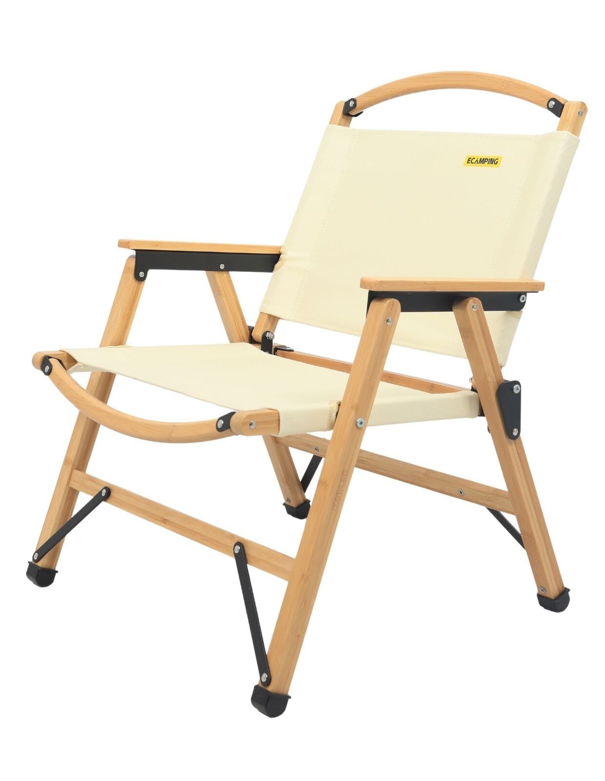 3 Chairs & 1 Table Set Bamboo Camping Folding Portable Outdoor Picnic Travel BBQ - Image 4