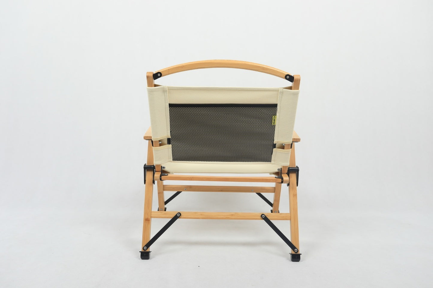 4x Bamboo Canvas Foldable Outdoor Camping Chair Wooden Picnic Park - Khaki/Beige - Image 8