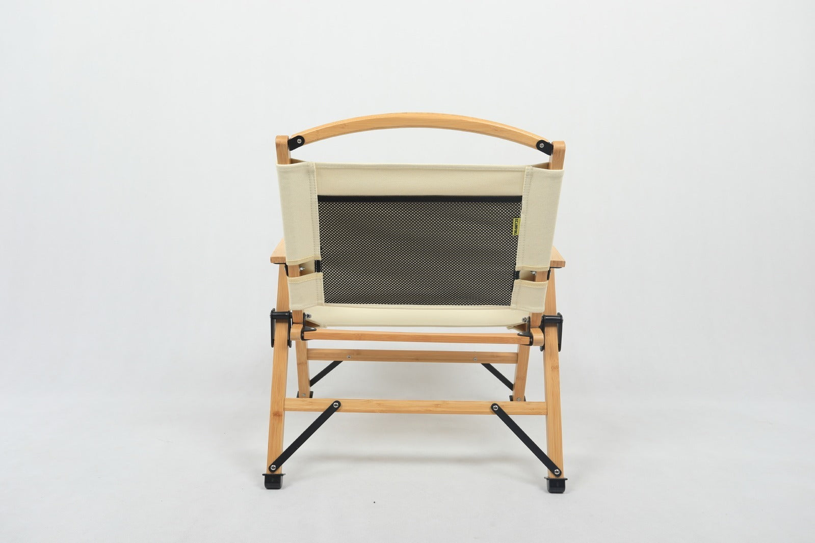 4x Bamboo Canvas Foldable Outdoor Camping Chair Wooden Picnic Park - Khaki/Beige - Image 8