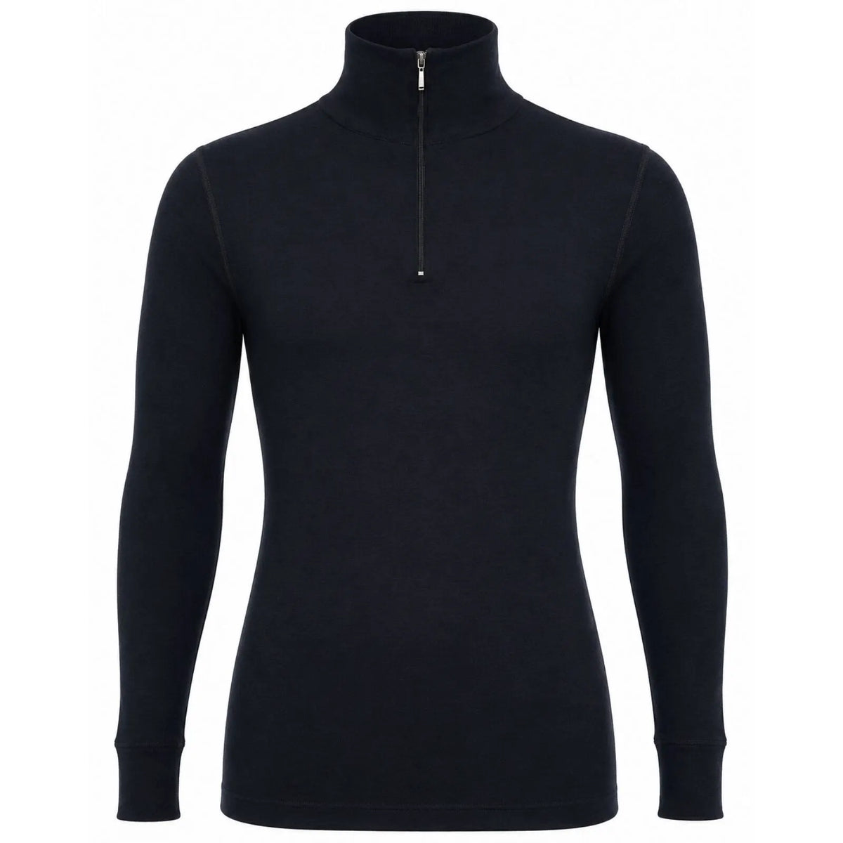 Merino Skins 100% Merino Wool Thermal Top Half Zip Long Sleeve Unisex - Black - Image 4