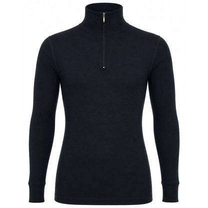Merino Skins 100% Merino Wool Thermal Top Half Zip Long Sleeve Unisex - Black - Image 4
