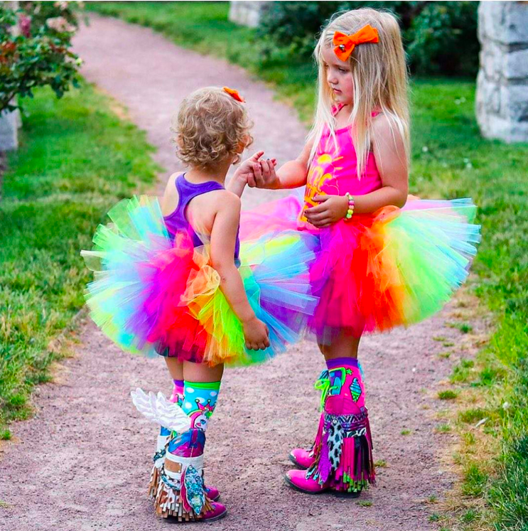 MADMIA Flying Unicorn Toddler Long Knee High Socks - Girl's Pair - Pink/Blue - Image 6