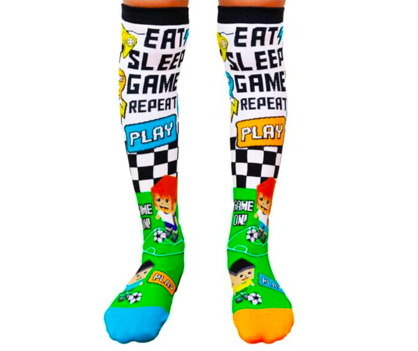 Video Game Toddler Long Knee High Socks - Boy's Unisex Pair - Multicolour - Image 2