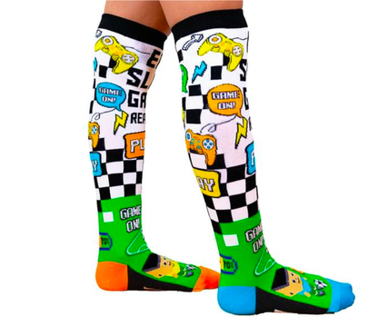Video Game Toddler Long Knee High Socks - Boy's Unisex Pair - Multicolour - Image 3