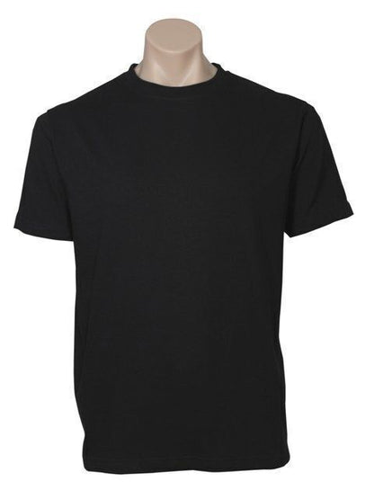 Plain T-Shirt 100% COTTON Basic Blank Tee Mens Ladies Casual BULK Adults - Black - S
