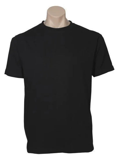 Mens Plain 100% Cotton T-Shirt Basic Blank Casual Short Sleeve Tee Top in Black - Image 2