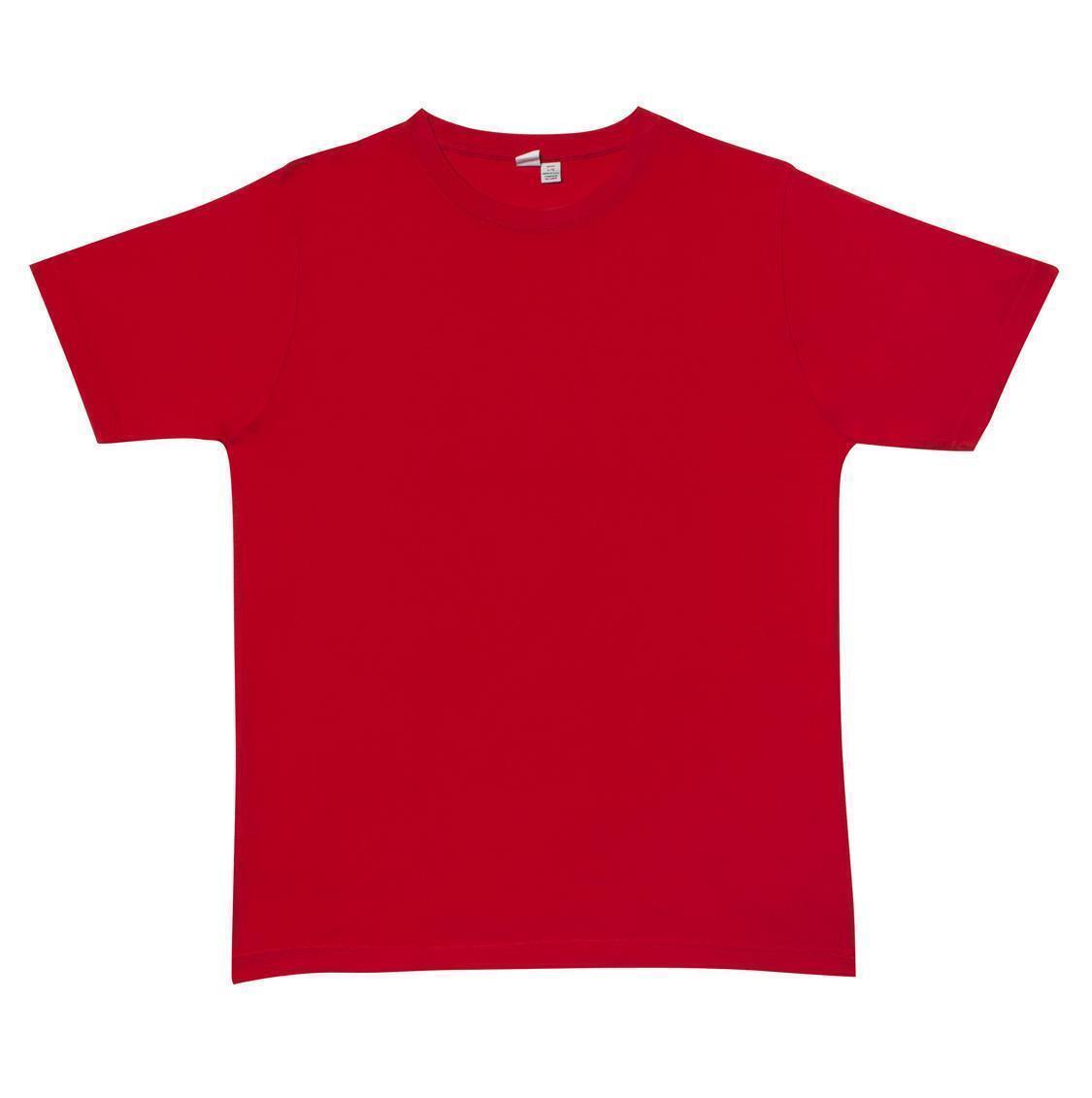 Plain T-Shirt 100% COTTON Basic Blank Tee Mens Ladies Casual BULK Adults - Red - L - Image 2