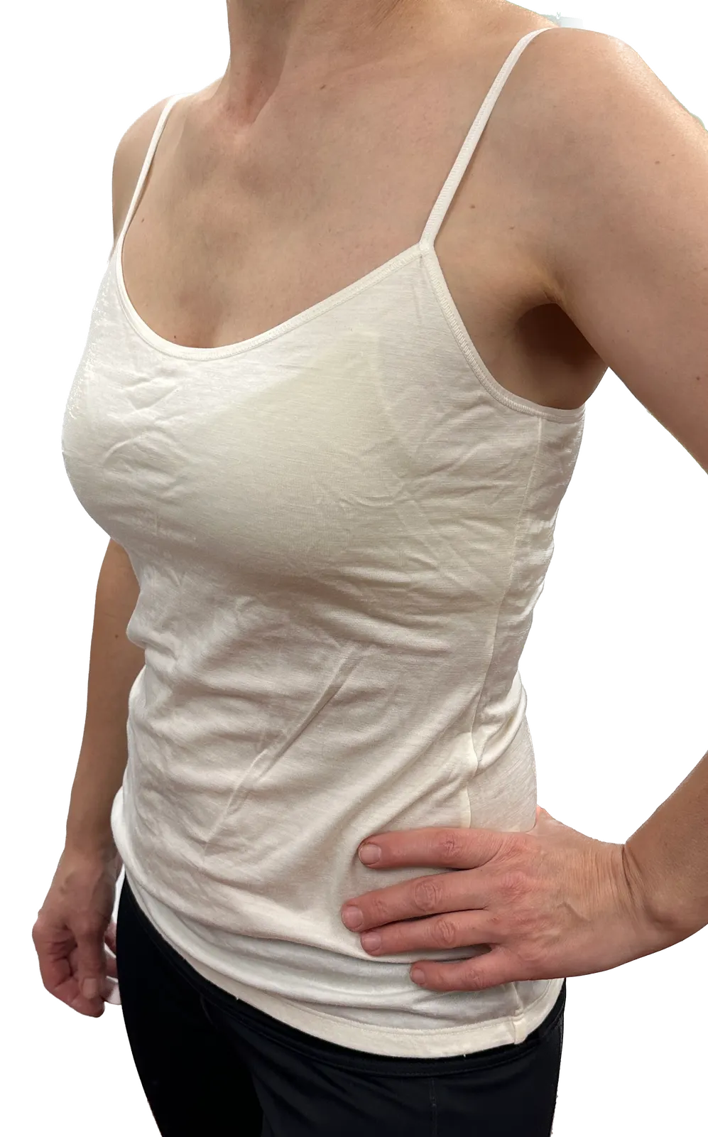 MERINO SKINS Womens Essential Camisole Wool Thermal Top Thermals Cami - Natural - Image 3