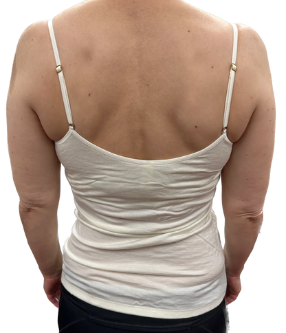 MERINO SKINS Womens Essential Camisole Wool Thermal Top Thermals Cami - Natural - Image 4