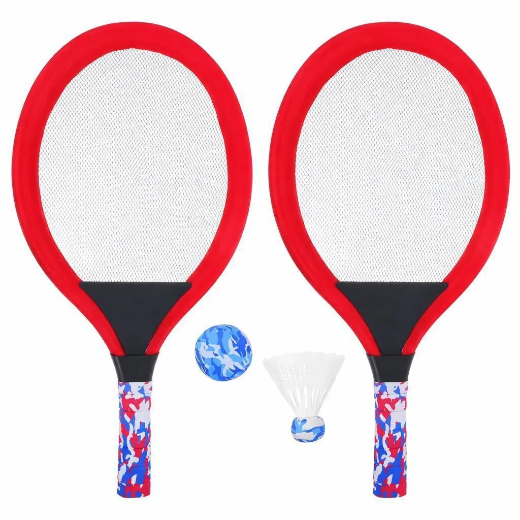 2x Kids Beach Backyard Tennis Racquets Badminton Training Rackets - Assorted Colours - Image 3