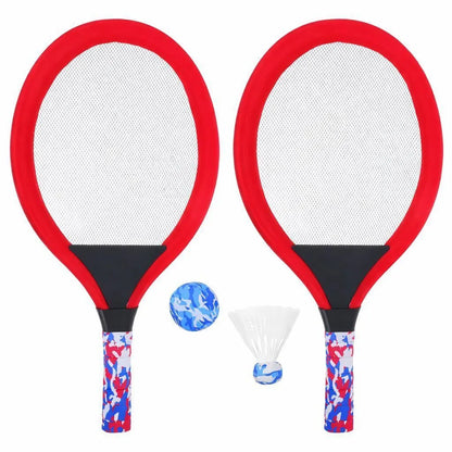 2x Kids Beach Backyard Tennis Racquets Badminton Training Rackets - Assorted Colours - Image 3