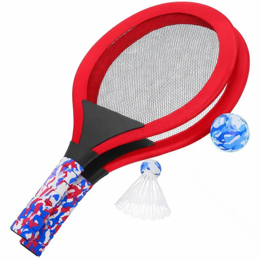2x Kids Beach Backyard Tennis Racquets Badminton Training Rackets - Assorted Colours - Image 4