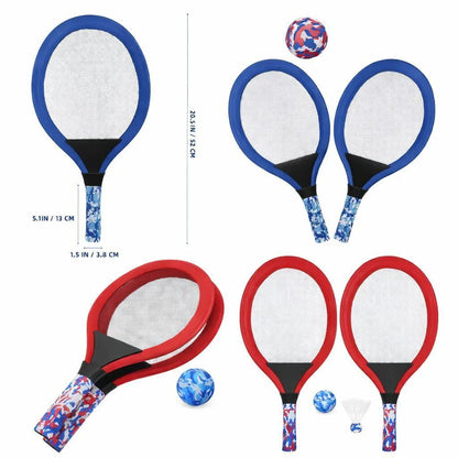 2x Kids Beach Backyard Tennis Racquets Badminton Training Rackets - Assorted Colours - Image 5