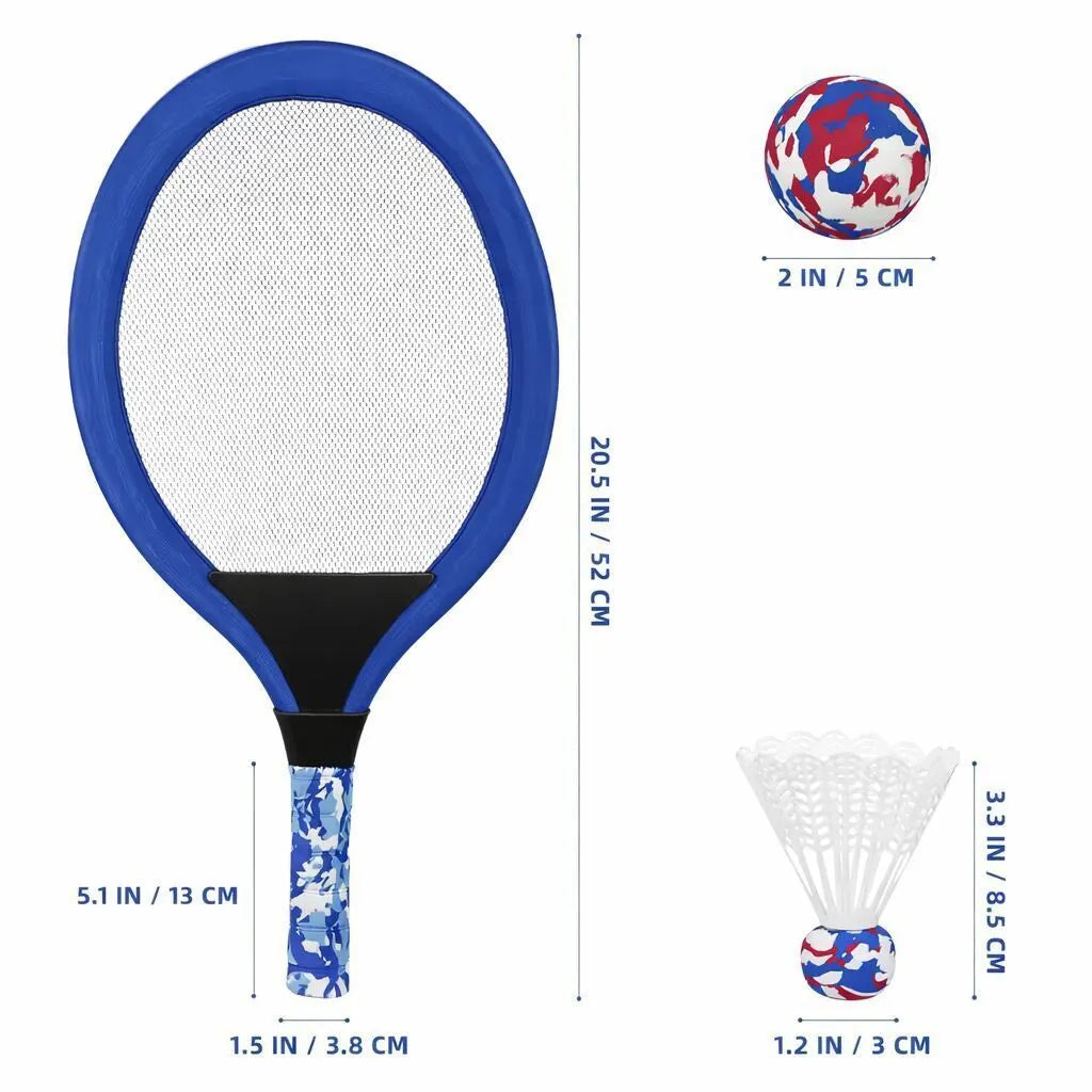 2x Kids Beach Backyard Tennis Racquets Badminton Training Rackets - Assorted Colours - Image 6